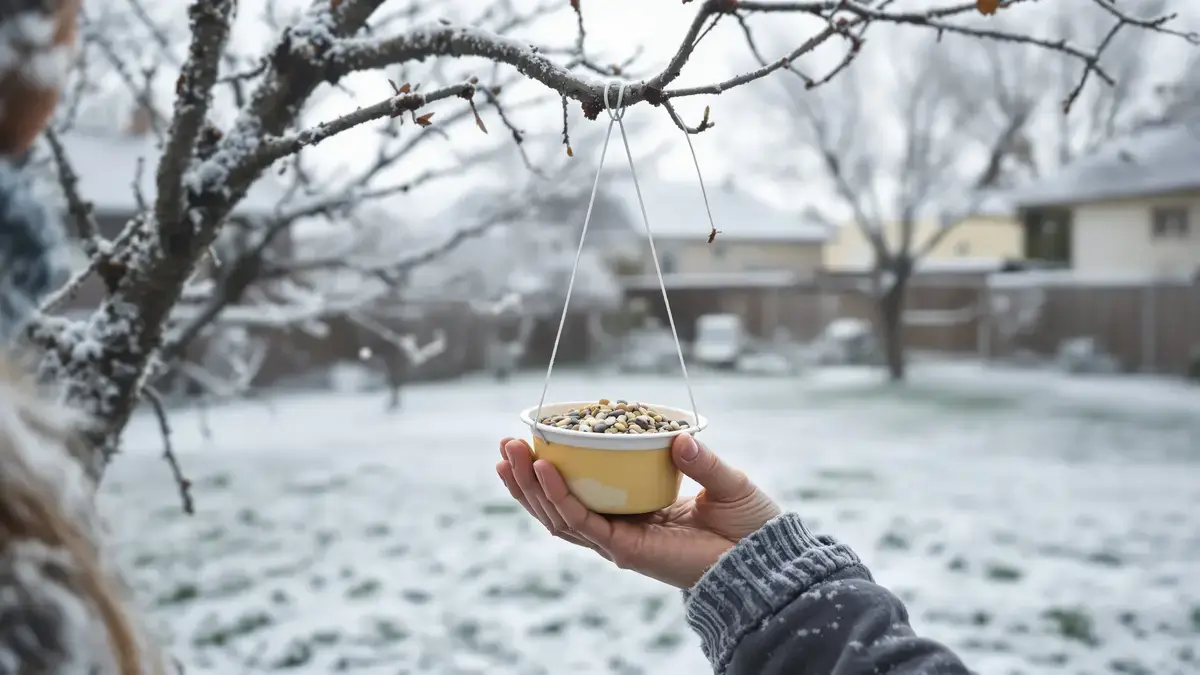 Dat kleine bakje dat je weggooit zou je tuinvogels midden in de winter kunnen redden, in tegenstelling tot commerciële voederhuisjes